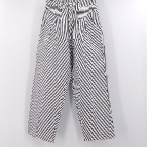 Panhandle Slim Pants - PANHANDLE SLIM Vintage High Rise Pin Stripe Raw Frayed Hem Cut Off Pants 25 x 24